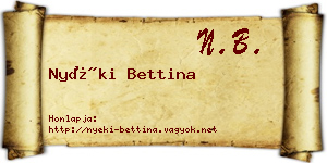 Nyéki Bettina névjegykártya
