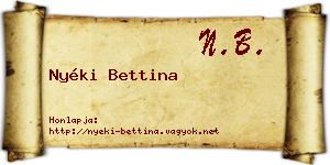 Nyéki Bettina névjegykártya